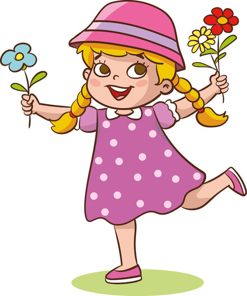 Маленькие дети с цветами. Ребенок держит букет, чтобы подарить его матери, бабушке, девушке. Открытка.