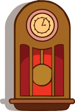 Beyaz arkaplanda izole edilmiş vektör illüstrasyon klasik duvar saati