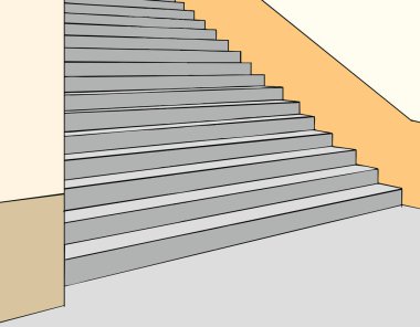 Şehirde vektör merdiveni