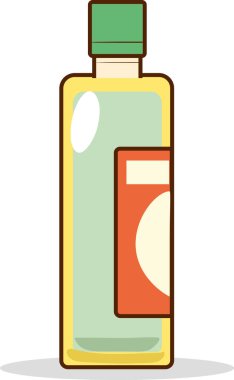 Viski ikonu şişesi, çizgi film tarzı.