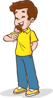 Çocuk dondurma yiyor.