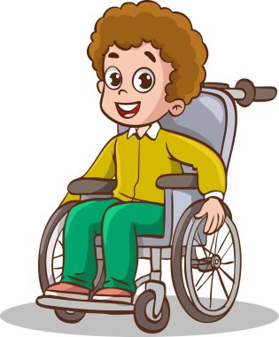 Tekerlekli sandalyede oturan çocuk