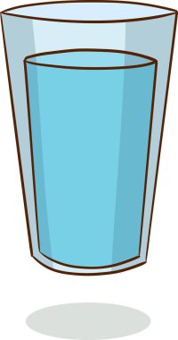 Beyaz arka plan üzerinde su, illüstrasyon, vektör cam.