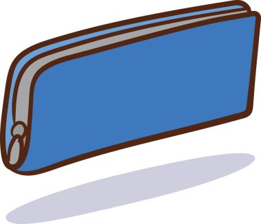 Beyaz arkaplanda izole edilmiş bir kalem kutusunun vektör illüstrasyonu.