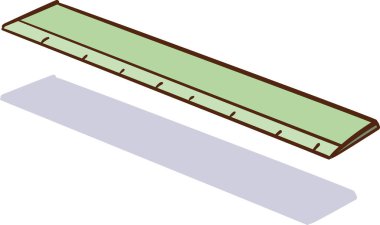 Beyaz arkaplanda izole edilmiş bir cetvel illüstrasyonuName.