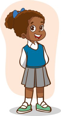 Beyaz bir arka planda duran küçük şirin çocukların vektör çizimi.