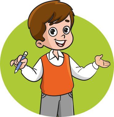 yakışıklı öğrenci vektör illüstrasyonu