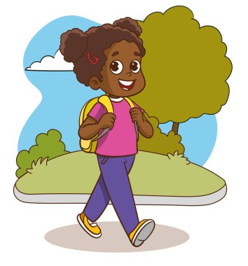 Sevimli kız çizgi film tasarımı