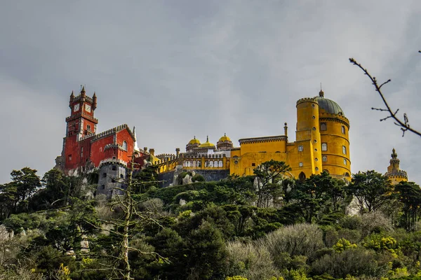 Parque Romántico Colorido Palacio Nacional Pena Sintra Portugal Desde Punto — Foto de Stock