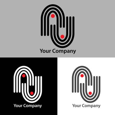 monogram geometri logosu siyah beyaz arkaplan