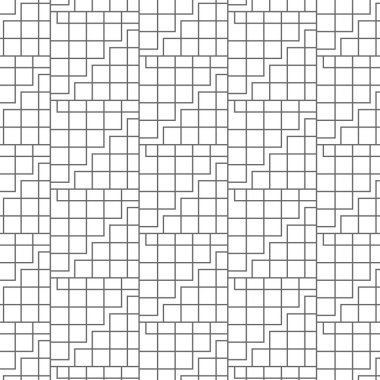Kusursuz ve minimum geometrik siyah-beyaz vektör desen tasarımı. Geometrik Merdiven Izgara Yapısı Tekrarla.