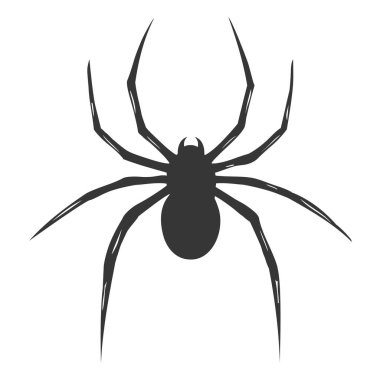 Örümcek simgesi silueti vektör illüstrasyonu