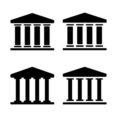 Banka simgesi seti. Vektör grafik çizimi. Web sitesi tasarımı, logosu, uygulaması, şablonu ve ui için uygun.