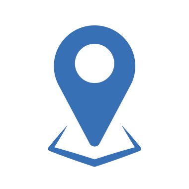 Beyaz arkaplanda konum pin ikonu vektör çizimi.