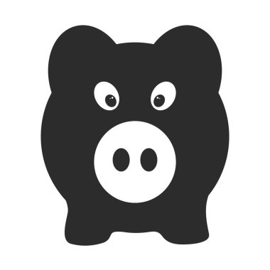 Beyaz arkaplanda izole edilmiş domuz silueti vektör çizimi.