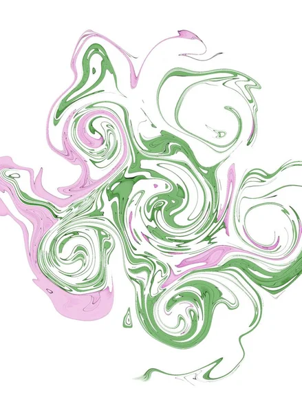 水彩画粉色和绿色抽象背景 大理石艺术背景 — 图库照片