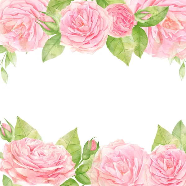 Вітальна Листівка Трояндами Акварельними Запрошення Весілля День Народження Інші Свята — стокове фото