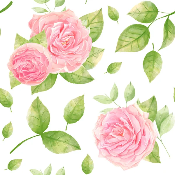 Rose Watercolor Romantic Pattern Printable Design — Stock Photo, Image