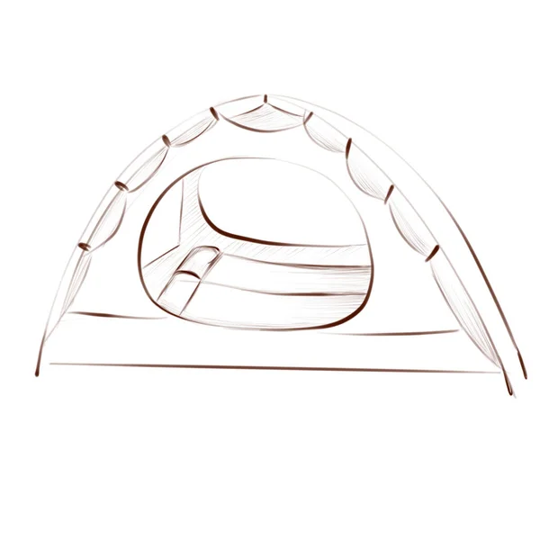 Tenda Turistica Campeggio Isolare Disegno Vintage Isolato Sfondo Trasparente Illustrazione — Foto Stock