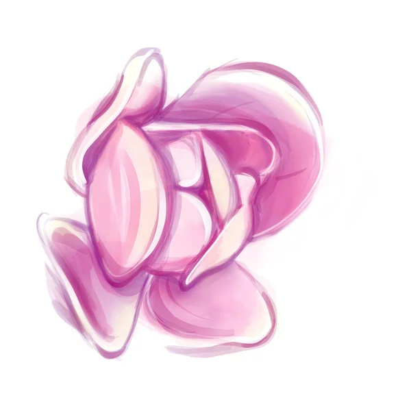 Acuarela Magnolia Rosa Flores Ilustración Pintada Mano Floración Púrpura Para —  Fotos de Stock