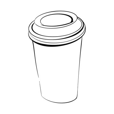 Vector Paper kahve. Fransız hamur tatlısı. Kartpostal tasarımı, menüler, paketler. Devre için siyah siluet