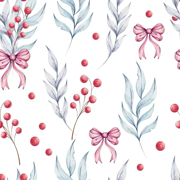 Noel suluboya desenli, mavi yapraklı buketler ve kırmızı böğürtlenler. Kış kompozisyonu, retro tarzında dekorasyon. Tasarım, baskı ve tebrik kartları için çizilmiş bir el resmi. Çünkü...