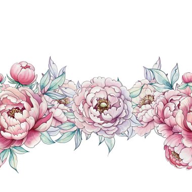 Yumuşak pembe şakayıklar zarif bir şekilde yemyeşil yapraklarla sarmalanır, narin cazibe ve sanatsal yeteneklerle dolu huzurlu bir atmosfer yaratır.