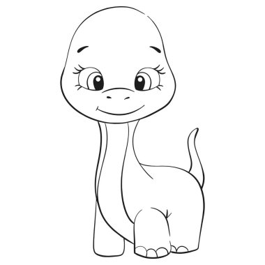 Bebek dinozor taşıyıcısı. Diplodocus bebek partisi, çocuk odası, dekor, çıkartmalar, tarihi hayvanların olduğu baskılar için Clipart. Devre için siyah siluet