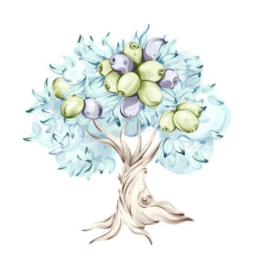 Bu sanat eserinde renkli zeytinlerle dolu güzel işlenmiş bir zeytin ağacı var. Zeytinlerin canlı yeşillikleri ve morları suluboya arkaplan ile nazikçe tezat oluşturuyor. Şeyi çağrıştırıyor...