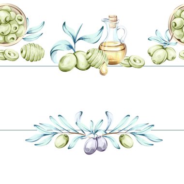 Bu suluboya resim koleksiyonunda canlı zeytinler ve zarif zeytinyağı şişeleri sergilenmektedir. Her parça, bu malzemelerin doğal güzelliğini vurguluyor. İtalyanca 'nın özünü yakalıyor.