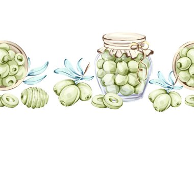 Hassas suluboya çizimleri zeytin ve zeytinyağı dizisini betimler. Sanat eserleri İtalyan mutfağının canlılığını yansıtırken doğal malzemelerin cazibesini vurguluyor. Ayrıntılar