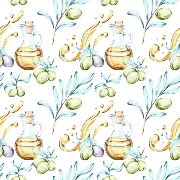 Güzel suluboya çizimler, İtalyan mutfağının zenginliğini vurgulayan pürüzsüz bir desenle zeytin ve zeytin yağını betimler. Yeşillik ve yağ şişeleri bir araya gelerek zarif bir...