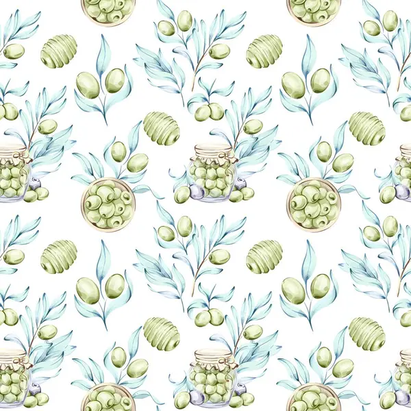 Sanat eserleri zeytin yağı kavanozları ve İtalyan mutfağının özünü gösteren yapraklarla süslenmiş kusursuz bir desen sunuyor. Yumuşak akan suluboya ile yapılan bu tasarım cazibesini yakalar