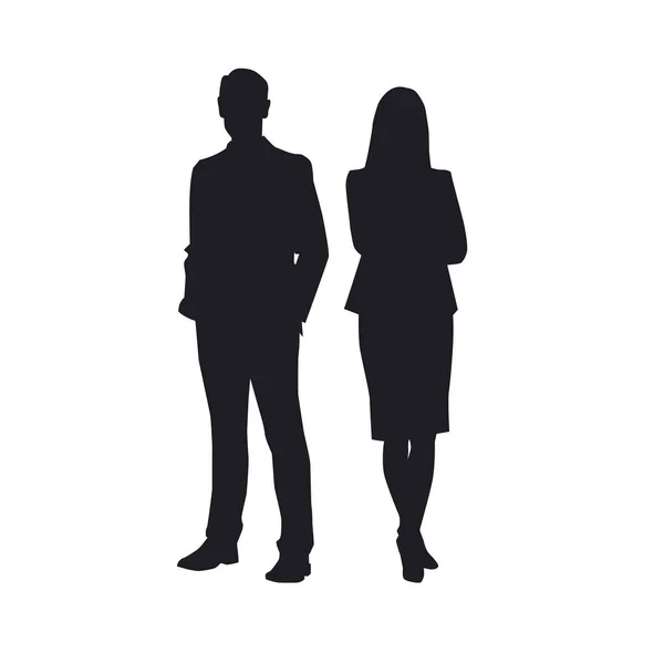 Geschäftsmann Und Geschäftsfrau Stehen Zusammen — Stockvektor