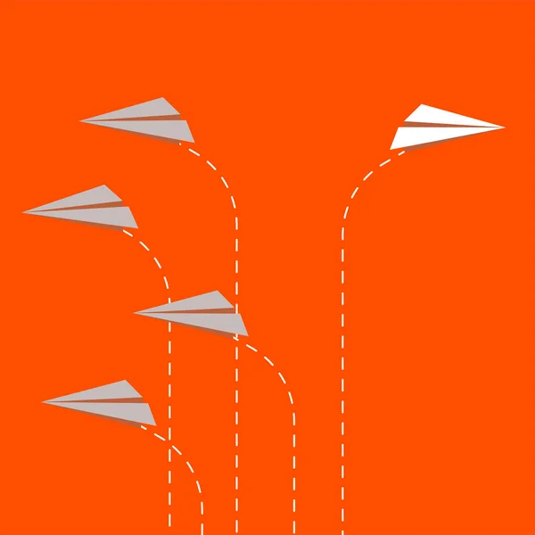 Zakelijk Creatief Idee Minimaal Concept Vliegtuig Papier Een Individu Wijzen — Stockvector