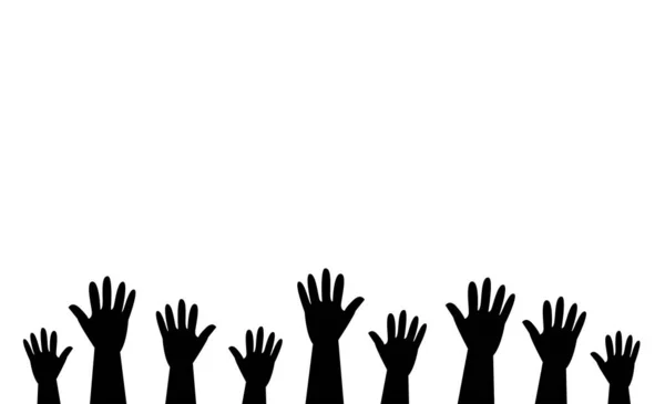 Ellerinizi Kaldırın Takım Çalışması Işbirliği Oylama Gönüllü Konser — Stok Vektör