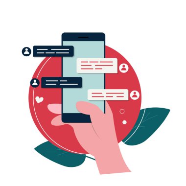 Kısa mesajlı el ele tutuşan telefon