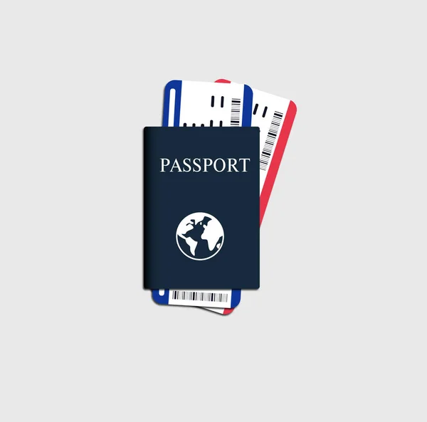 Paspoort Met Vliegticket — Stockvector