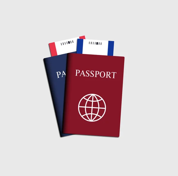 持机票的护照 — 图库矢量图片