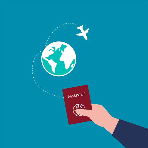 Paszport Biletem Lotniczym Paszport Podróżnik Świata — Wektor stockowy
