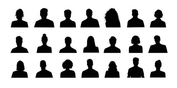Чоловічий Жіночий Знак Профілю Аватару Різні Люди Аватари Обличчям Силуету — стоковий вектор