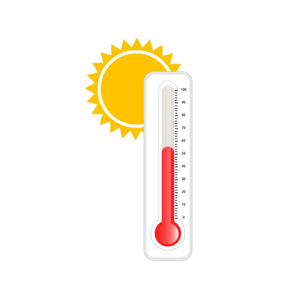 Illustration Vectorielle Soleil Thermomètre — Image vectorielle