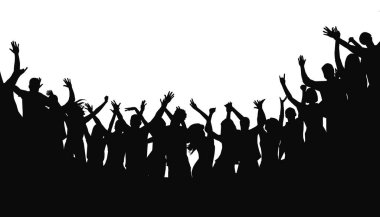 Konserde tezahürat yapan kalabalık.. Müzik konserinde dans eden mutlu bir grup genç.