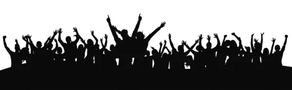 Cheering crowd at a concert. People raising hand at the concert