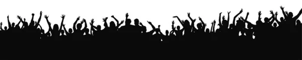 Аплодирующие Толпы Концерте Счастливая Группа Молодых Людей Танцует Музыкальном Концерте — стоковый вектор