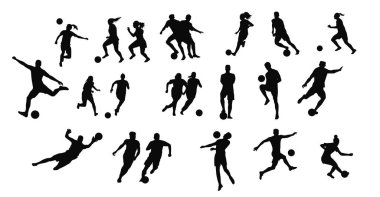 Erkek ve kadın futbol silueti