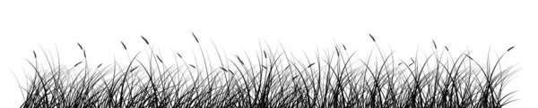 草ベクトルの黒いシルエット — ストックベクタ