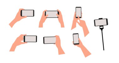 Siyah akıllı telefonu boş ekran ile tutarken