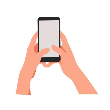Siyah akıllı telefonu boş ekran ile tutarken