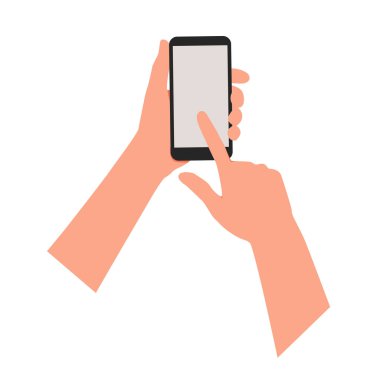 Siyah akıllı telefonu boş ekran ile tutarken